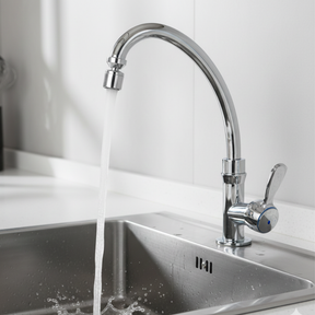 TORNEIRA ABS CROMADA MODELO J COM AREJADOR ÁGUA FRIA PARA COZINHA