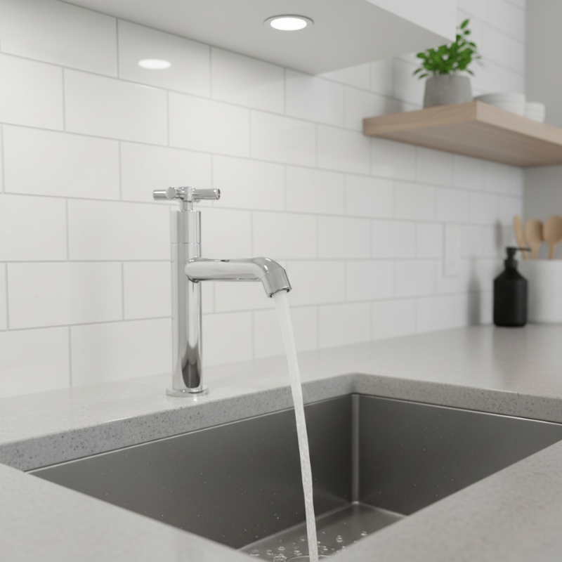 TORNEIRA ABS CROMADA PÉ ALTO ÁGUA FRIA PARA COZINHA