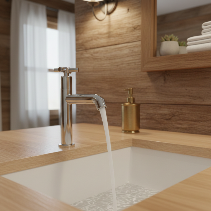 TORNEIRA ABS CROMADA PÉ ALTO ÁGUA FRIA PARA COZINHA