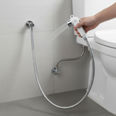 DUCHA HIGIÊNICA EM INOX POLIDO COM GATILHO BRANCO