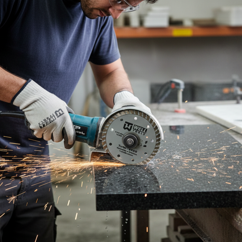 DISCO DE CORTE DIAMANTADO TURBO 110X8X20mm LINHA ECCO PARA MÁRMORE E GRANITO