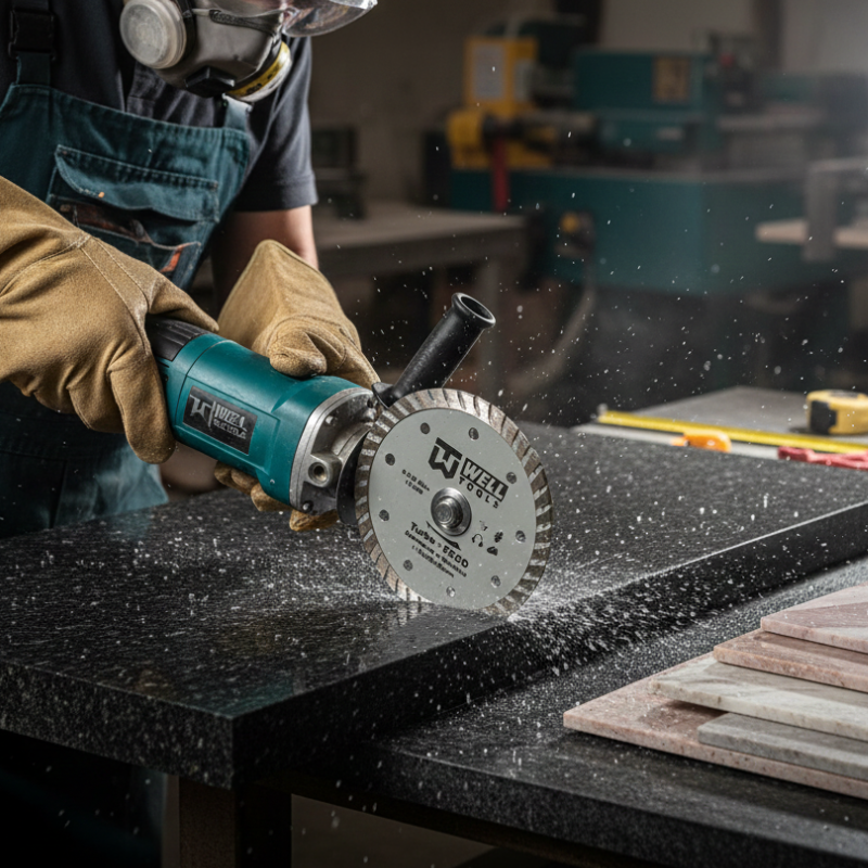 DISCO DE CORTE DIAMANTADO TURBO 110X8X20mm LINHA ECCO PARA MÁRMORE E GRANITO