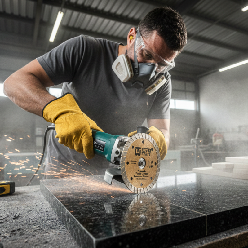 DISCO DE CORTE DIAMANTADO TURBO 110X10X20mm LINHA PRO PARA MÁRMORE E GRANITO