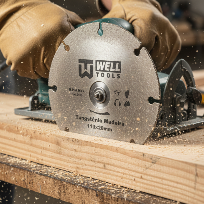 DISCO DE CORTE DIAMANTADO SEGMENTADO TUNGSTÊNIO 110X20mm LINHA PRO PARA MADEIRA