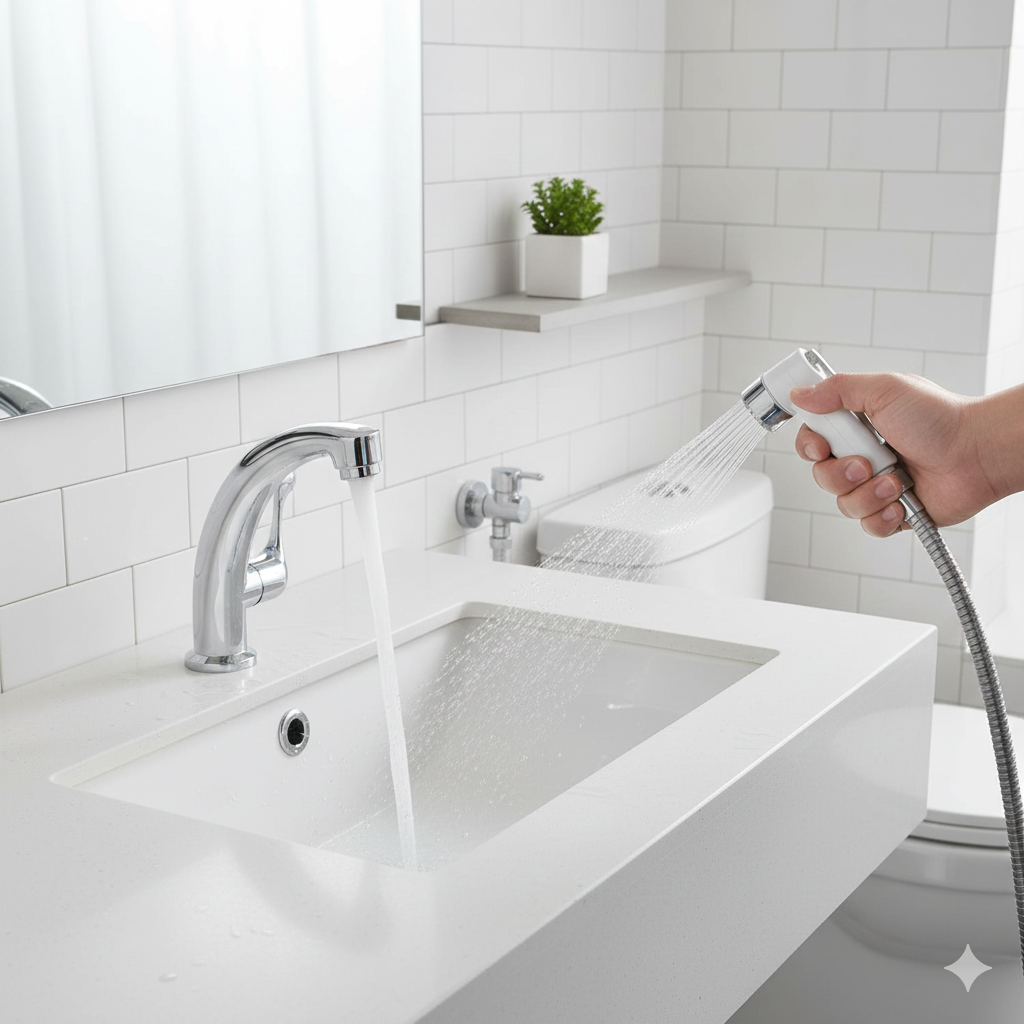 (KIT ABS) Torneira Lavatório + Ducha Higiênica