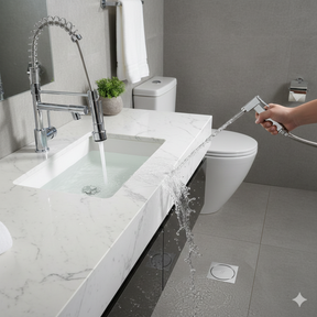 (KIT REFORMA CROMADO) Torneira  + Ducha + Ralo Click