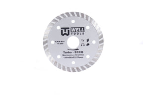 DISCO DE CORTE DIAMANTADO TURBO 110X8X20mm LINHA ECCO PARA MÁRMORE E GRANITO