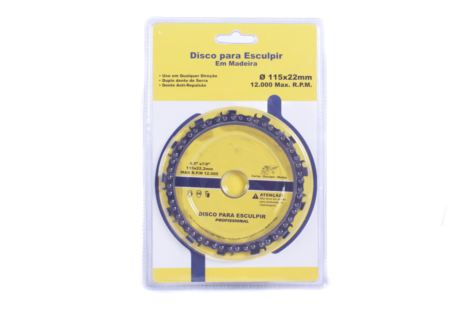 DISCO COM CORRENTE PARA ESCULPIR MADEIRA 115X22,23mm