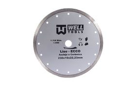 DISCO DE CORTE DIAMANTADO LISO 230X10X22,23mm LINHA ECCO PARA AZULEJO E CERÂMICA