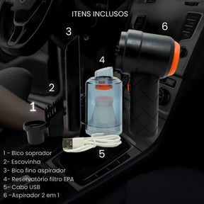 MINI ASPIRADOR DE PÓ PORTÁTIL USB 3 EM 1 - WELL TOOLS®