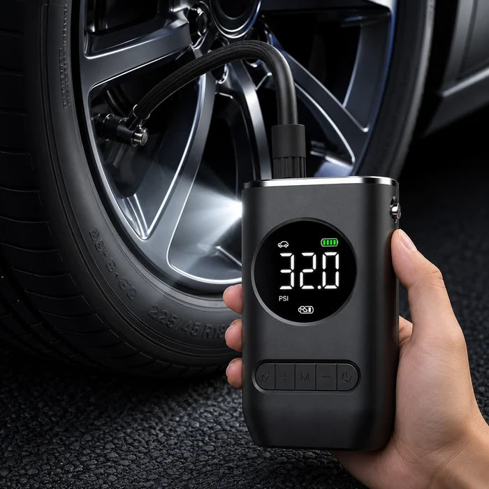 Mini Compressor de Ar Portátil com Calibrador Automático para Pneus e Infláveis -  Well Tools®
