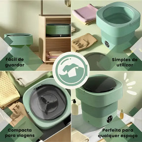 MINI MÁQUINA DE LAVAR ROUPA DOBRÁVEL 9/11 LITROS - WELL TOOLS®