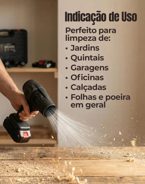 Soprador De Folhas Portátil Turbo 48v 800w Sem Fio + 2 Baterias E Maleta Limpeza - Marca Well Tools