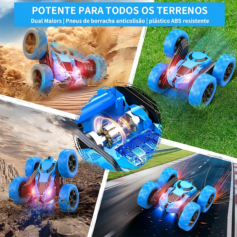 Carro de Controle Remoto Acrobático 360° com Manobras e Alta Diversão Infantil – Well Tools®