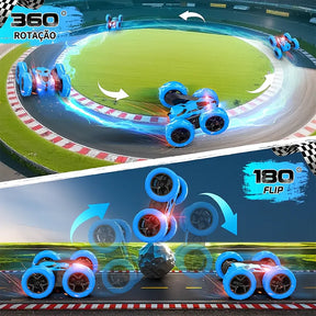 Carro de Controle Remoto Acrobático 360° com Manobras e Alta Diversão Infantil – Well Tools®