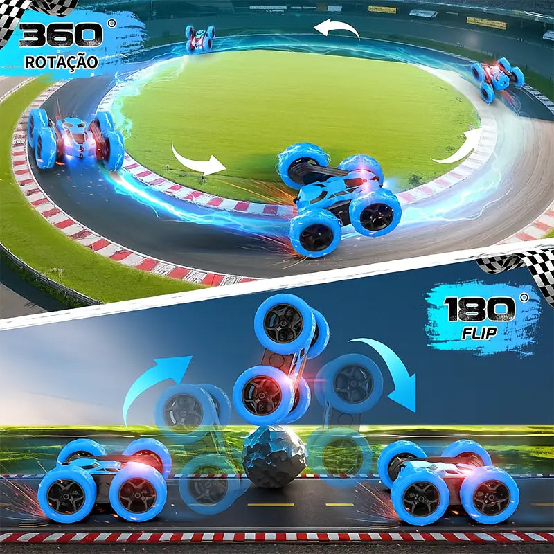 Carro de Controle Remoto Acrobático 360° com Manobras e Alta Diversão Infantil – Well Tools®
