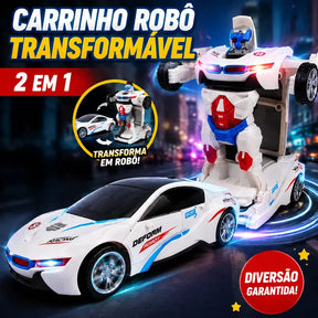 Carrinho Robô Transformável 2 em 1 com Luz e Som e Transformação Automática – Well Tools®