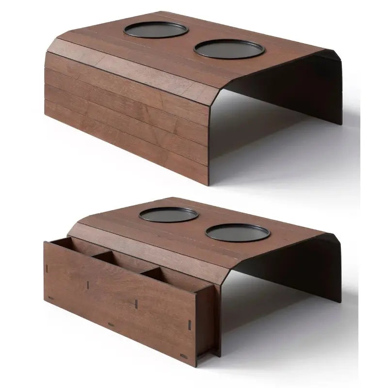 Kit 2 Esteiras para Braço de Sofá com Suporte para Copos e Apoio Lateral – Well Tools®