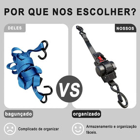 Cinta com Catraca Automática Retrátil 3,6m com Ganchos em S – Well Tools®
