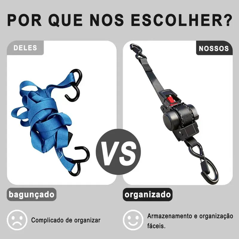 Cinta com Catraca Automática Retrátil 3,6m com Ganchos em S – Well Tools®