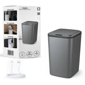 Lixeira Inteligente Automática 16L com Sensor Recarregável - Well Tools®