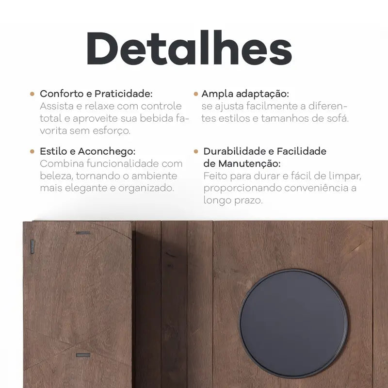 Kit 2 Esteiras para Braço de Sofá com Suporte para Copos e Apoio Lateral – Well Tools®