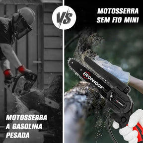 Motosserra Elétrica Brushless 6" sem Fio com Luva e 2 Baterias Recarregáveis Portátil – Well Tools®