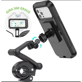Suporte para Celular de Moto e Bike 6,6" com Trava, Articulado 360° e à Prova d'Água – Well Tools®