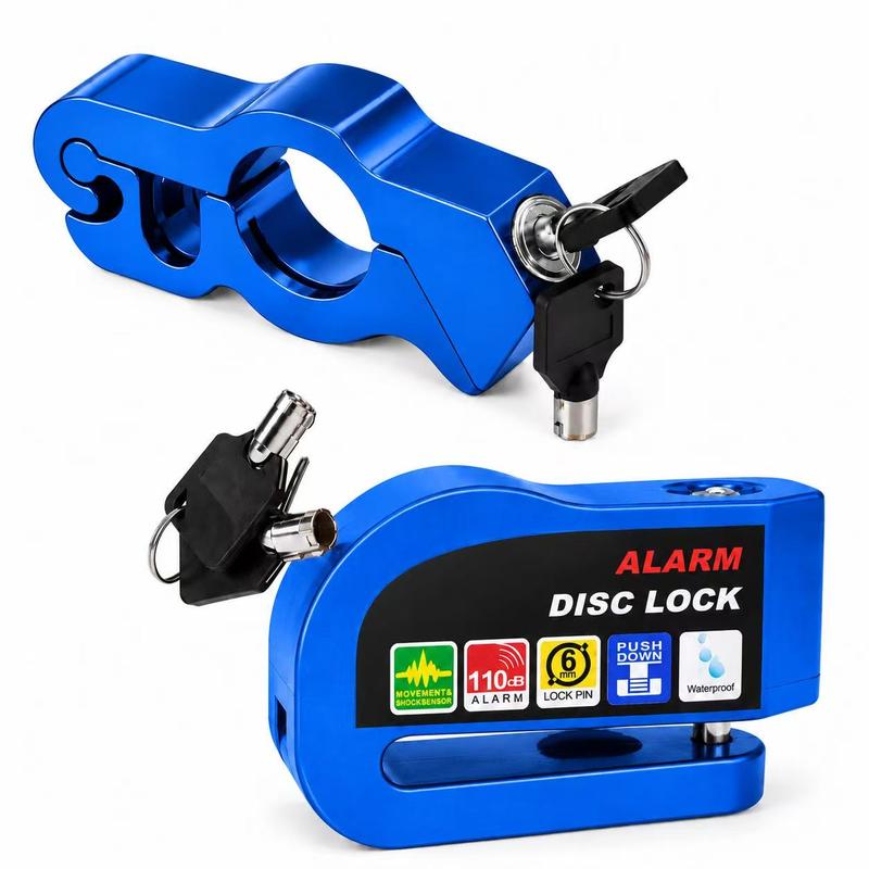 Trava de Disco Antifurto com Alarme 110dB em Alumínio à Prova d'Água para Moto e Bike – Well Tools®