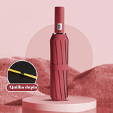 Guarda-Chuva Automático Grande 12 Hastes UV Reforçado Dobrável - Well Tools®