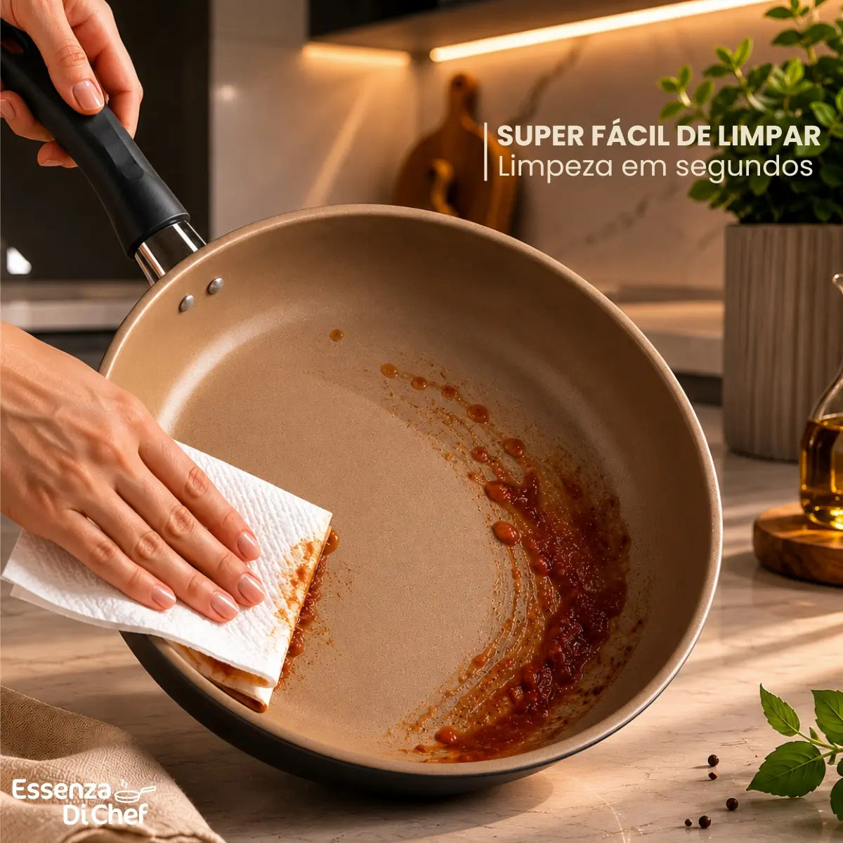 Jogo de Panelas Antiaderentes 10 Peças Teflon com Tampa de Vidro Essenza di Chef - Well Tools®