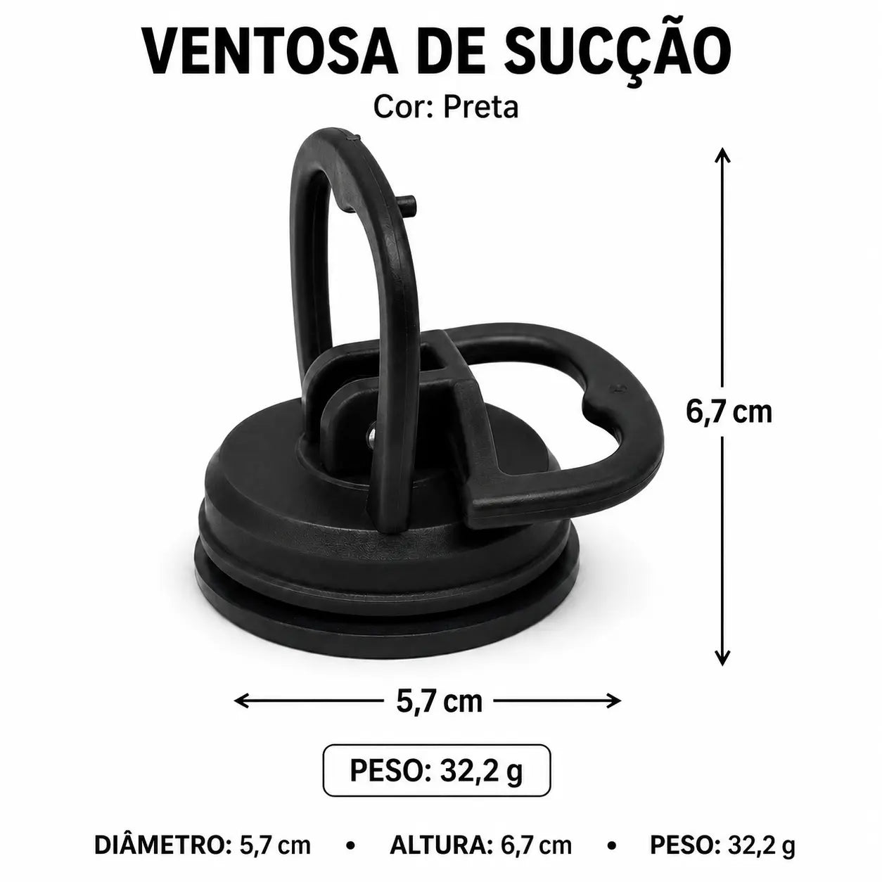 Ventosa 5,7cm para Desamassar Carro e Reparo de Celular - Well Tools®