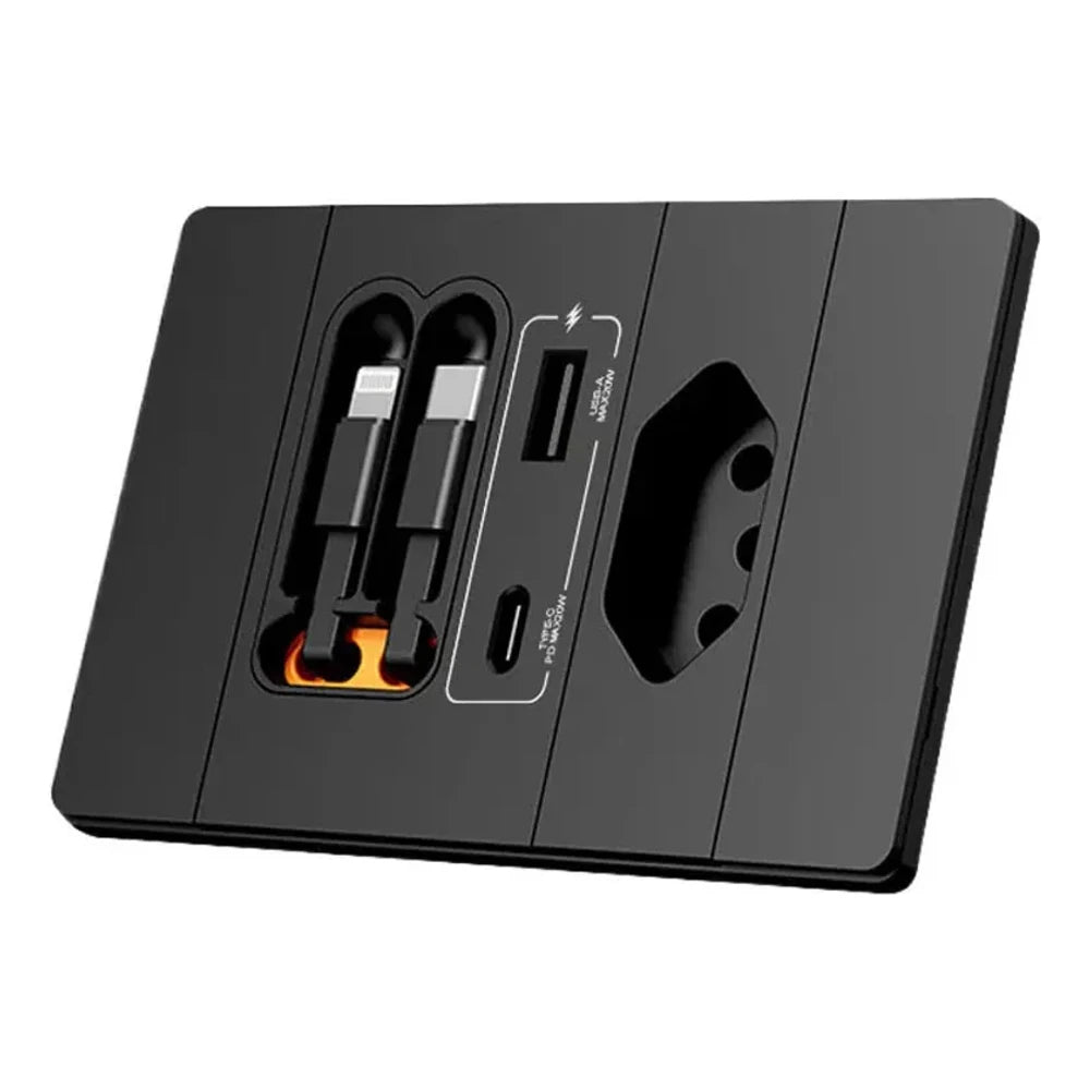 Tomada Inteligente — tomada, USB, USB-C e 2 cabos retráteis numa peça só - Well Tools®