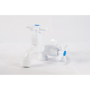 TORNEIRA ABS BRANCA 1/2" X 3/4" COM AREJADOR CRUZETA  TANQUE E MÁQUINA